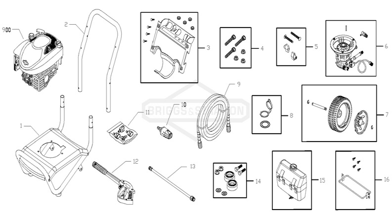 Briggs & Stratton pressure washer model 020306-1 replacement parts, pump breakdown, repair kits, owners manual and upgrade pump.